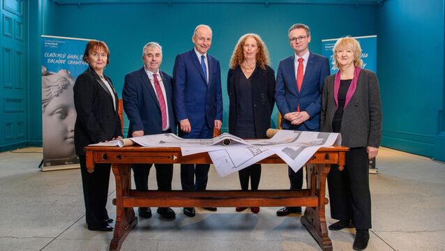 <p> (Left to right) Rose McHugh, chair of the Crawford Art Gallery; minister of state Kevin 'Boxer' Moran; Taoiseach Micheál Martin; Mary McCarthy, director of the Crawford Art Gallery; minister Patrick O'Donovan and Yvonne Farrell of Grafton Architects at the launch of the Crawford Art Gallery redevelopment last month. Picture: Daragh Mc Sweeney/Provision</p>
