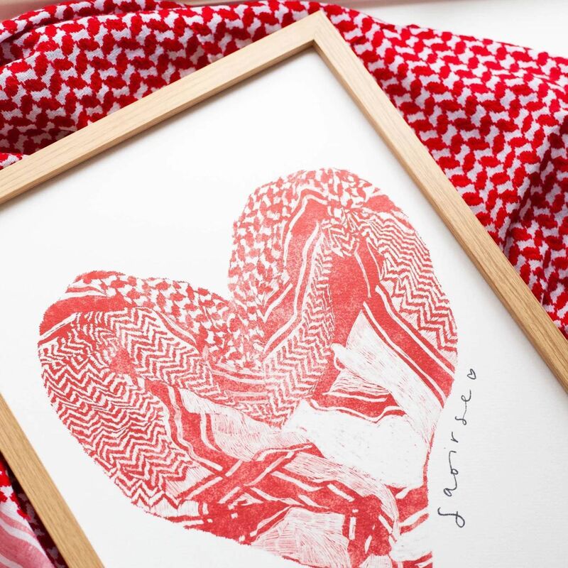 Saoirse don Phalaistín - Limited Edition Art Print Supporting Palestine, Faerly.ie x Pickled Pom Pom, €20 - €30, A3 - A4, without frame