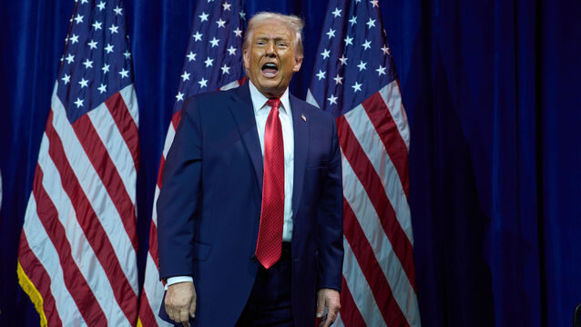 <p>President Donald Trump walks off stage after speaking to House Republicans during their annual policy retreat (Evan Vucci/AP)</p>