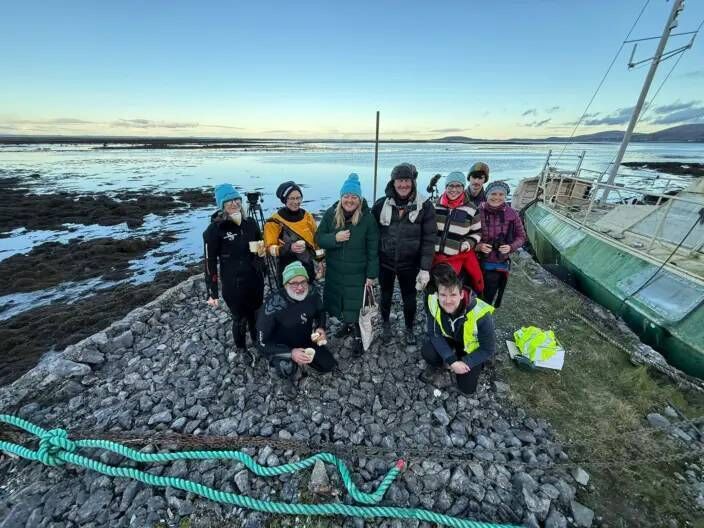 Members of the Irish Whale and Dolphin Group after the successful mission. Members of the Irish Whale and Dolphin Group after the successful mission.
