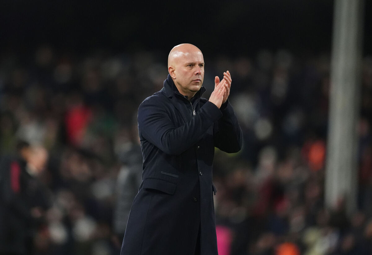 Liverpool manager Arne Slot at the final whistle at Craven Cottage on Sunday. Picture: Adam Davy/PA Liverpool manager Arne Slot at the final whistle at Craven Cottage on Sunday. Picture: Adam Davy/PA