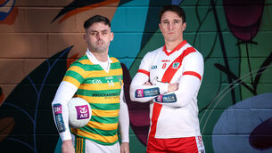 <p>AIB ambassadors Eoin Bradley (Glenullin) and Aidan Walsh (An Ghaeltacht). Pic: Dan Sheridan/Inpho</p> <p>AIB ambassadors Eoin Bradley (Glenullin) and Aidan Walsh (An Ghaeltacht). Pic: Dan Sheridan/Inpho</p>