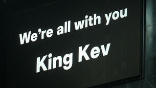 <p>A message in support to former Newcastle player and manager Kevin Keegan was shown on the screen. Pic: Owen Humphreys/PA</p>