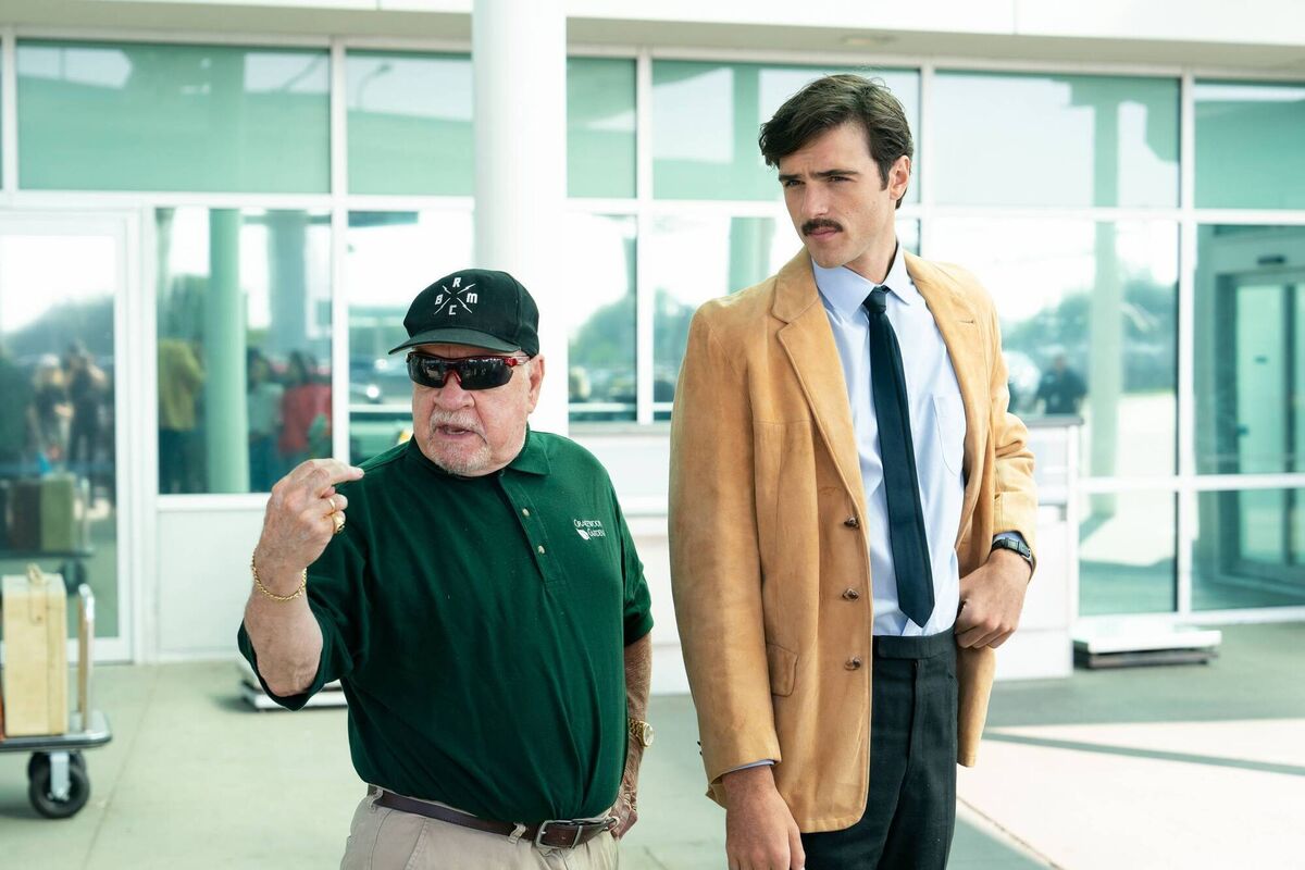 Paul Schrader and Jacob Elordi on the set of 'Oh, Canada'. 