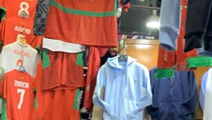 <p>Some of the jerseys on display. </p>