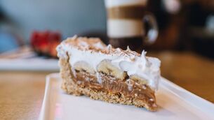 <p>I hate banoffee pie with a passion, but everyone seemed to be raving about it, so my grandson ordered one as well as a huge choux bun oozing with chocolate mousse, whipped cream, and crunchy praline with a wafer of craquelin on top. Both were luscious and irresistible</p>