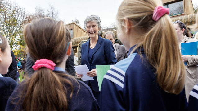 <p>President Catherine Connolly on a visit to Gaelscoil Inse Chór in Dublin. Picture: Marc O'Sullivan</p>