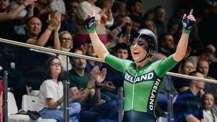 <p>Lara Gillespie (Ireland) wins Gold at the  2025 UEC Track Elite European Championships Pic: </p>