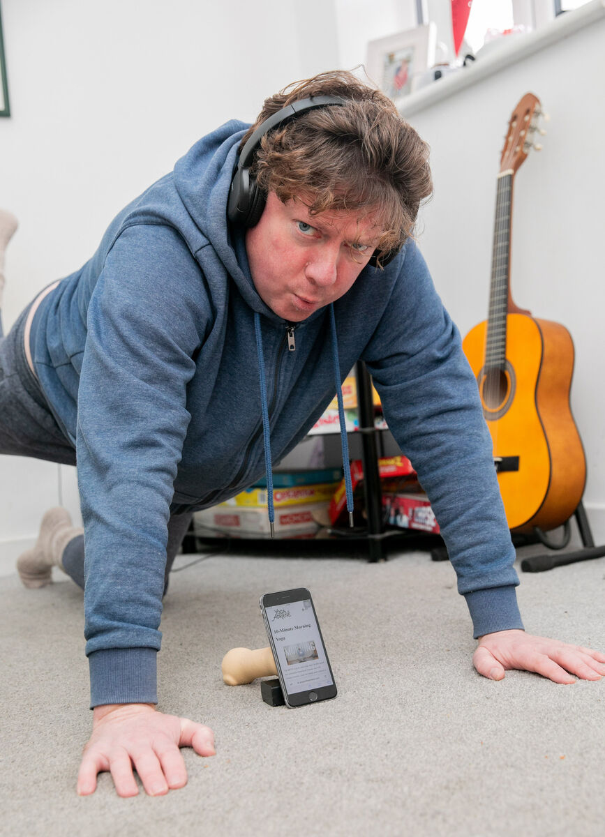Jonathan deBurca Butler, who is adopting small new healthy habits for the new year at his home in Kimmage, Dublin. Photo: Gareth Chaney
