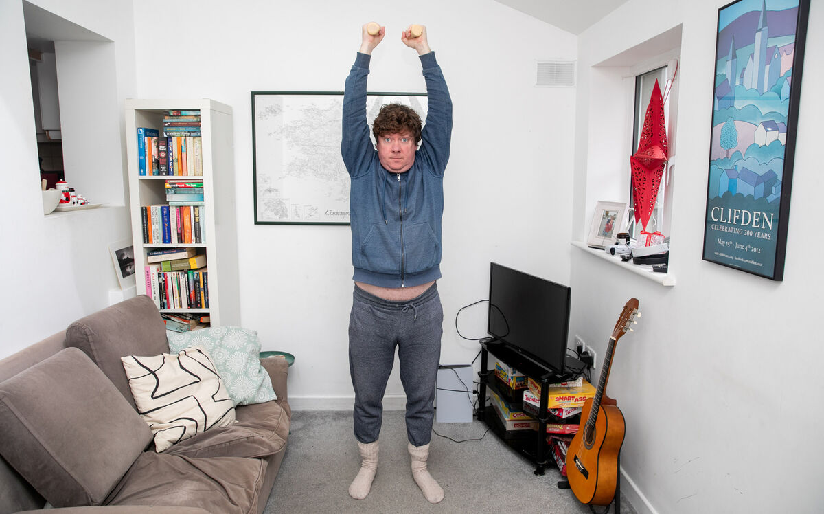 Jonathan deBurca Butler, who is adopting small new healthy habits for the new year at his home in Kimmage, Dublin. Photo: Gareth Chaney