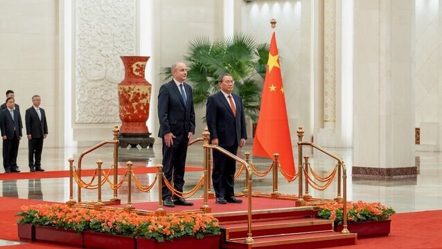 <p>Taoiseach Micheál Martin met with Chinese premier Li Qiang in Bejing during the week. Picture: Government of Ireland/PA</p>
