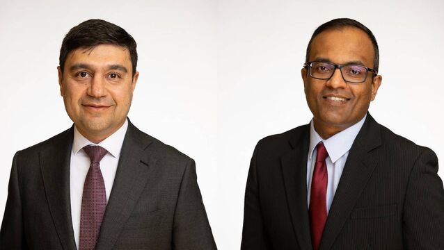 <p>Aziz Ahmad and Vikram Kunnath, partners with Deloitte Ireland. </p>
