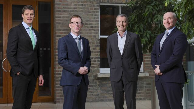<p>Fergal Ruane, Kevin Harnett, Feargal Brennan, managing partner, and Martin Cooney of Byrne Wallace Shields. </p>
