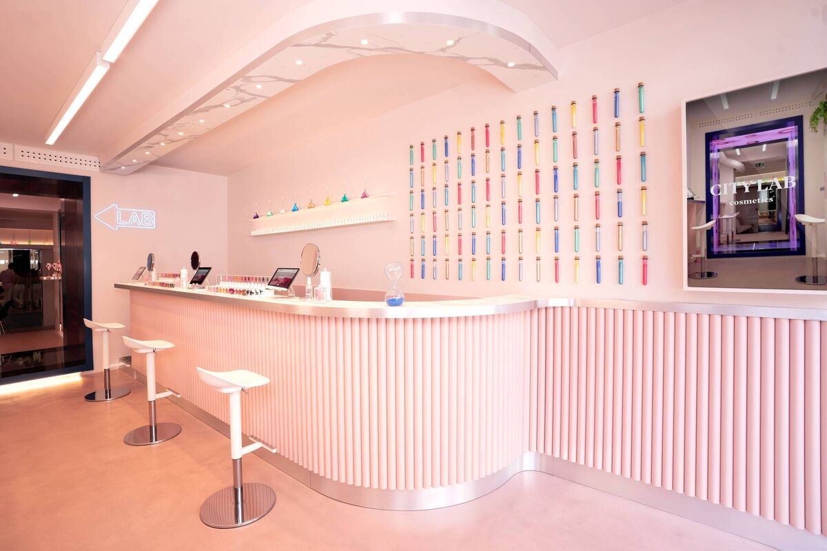 City Lab Experience, where you can design your own lipstick.