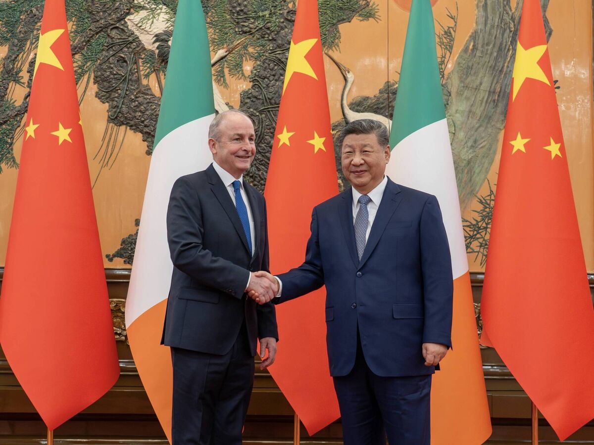 Taoiseach Micheál Martin meeting China's president Xi Jinping in Beijing.