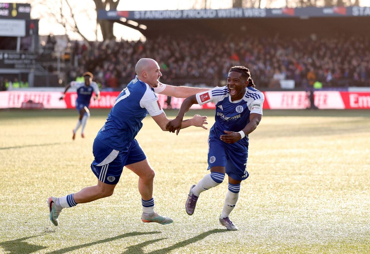 FAMOUS WIN: Isaac Buckley-Ricketts of Macclesfield celebrates scoring in his side's historic win over Cup holders Crystal Palace. Picture: Michael Regan/Getty Images