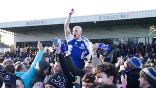 <p>HISTORIC: Macclesfield Town’s Josh Kay celebrates a famous win. Picture: Martin Ricketts/PA</p>
