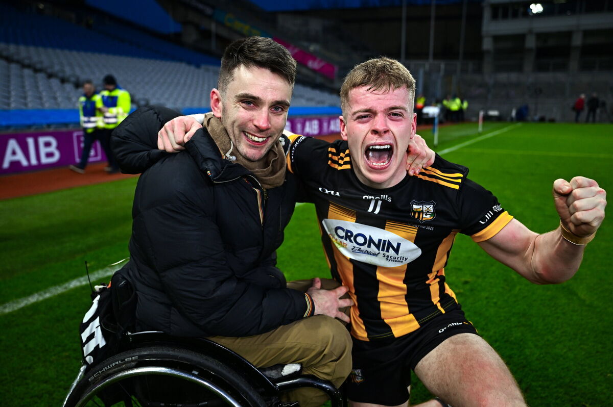 Kilbrittain captain Philip Wall celebrates with his brother Jamie after his side's victory in the AIB GAA Hurling All-Ireland Junior Club Championship final between Easkey of Sligo and Kilbrittain of Cork at Croke Park in Dublin. Photo by Piaras Ó Mídheach/Sportsfile Kilbrittain captain Philip Wall celebrates with his brother Jamie after his side's victory in the AIB GAA Hurling All-Ireland Junior Club Championship final between Easkey of Sligo and Kilbrittain of Cork at Croke Park in Dublin. Photo by Piaras Ó Mídheach/Sportsfile