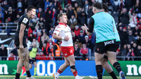 Gaël Drean celebrates after scoring his side's third try 11/1/2026