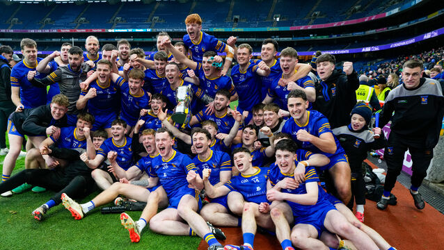 <p>Ballymacelligott are the 12th Kerry team to win the All-Ireland junior title. Pic: ©INPHO/James Lawlor</p>