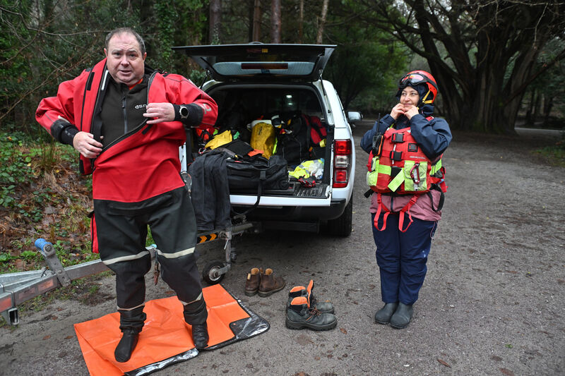 Kieran Caulfield and Donna Weiner getting ready to take to the water at Lough Léin. Both members of Killarney Water Rescue Search and Recovery Team. Picture: Dan Linehan Kieran Caulfield and Donna Weiner getting ready to take to the water at Lough Léin. Both members of Killarney Water Rescue Search and Recovery Team. Picture: Dan Linehan