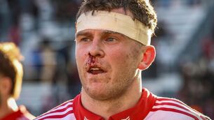<p>BATTLE: Munster's Tom Farrell dejected after the match. Pic: ©INPHO/Billy Stickland.</p>