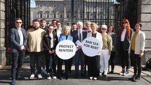 <p>A Seanad cross-party group with representatives from women’s rights and student organisations  and Labour leader Ivana Bacik at Leinster House last April ahead of a debate on the bill to ban sex-for-rent arrangements. Picture: Sasko Lazarov/Rollingnews</p>