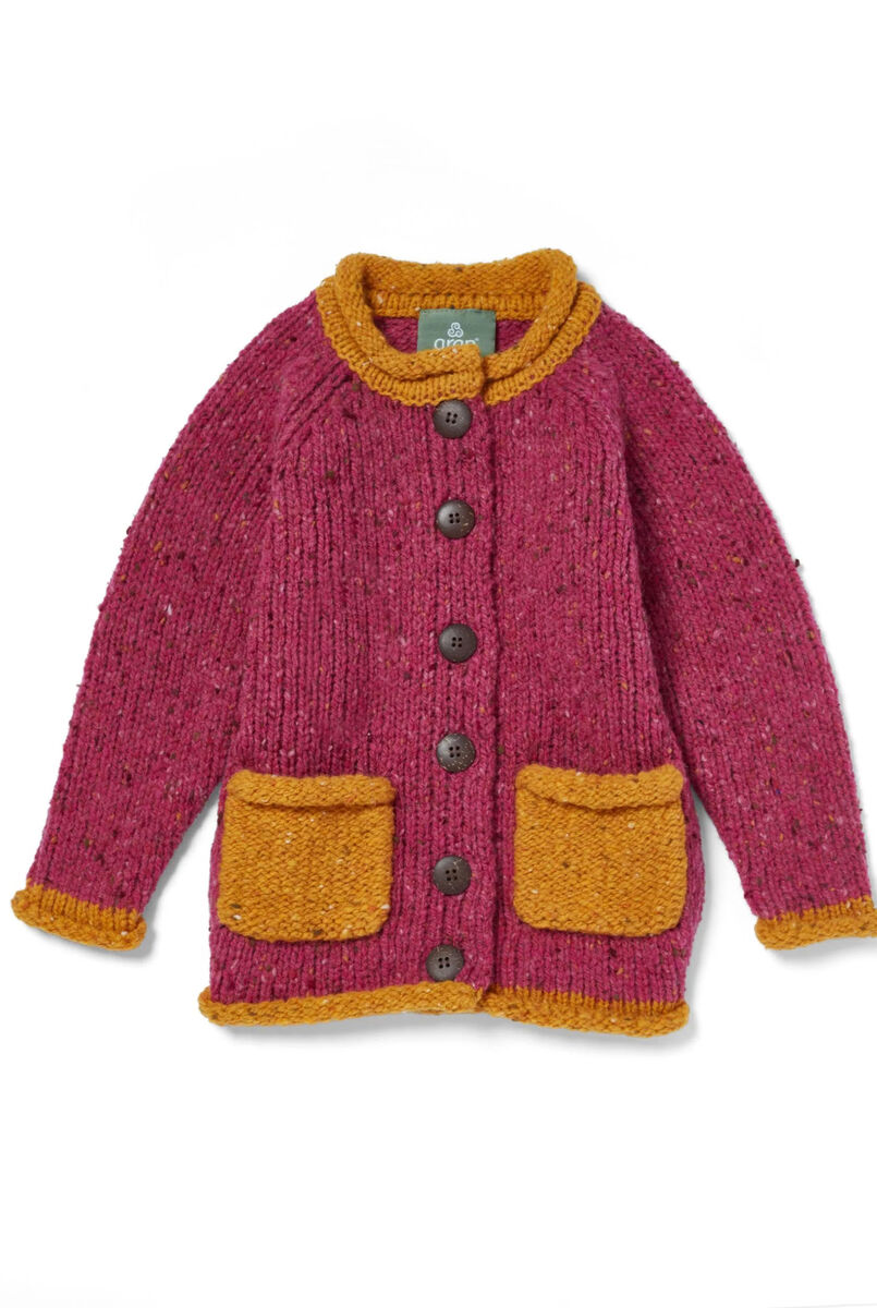 Aran Woollen Mills cardigan for children, on sale for €65.60.