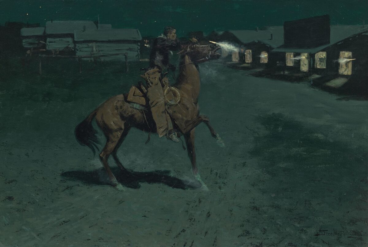  Frederick Remington (1861-1909) - Argument with the Town Marshall from the Koch collection at Christie's.