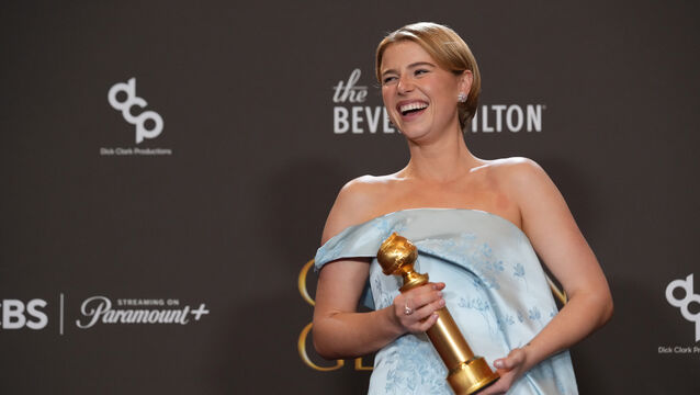 <p>Jessie Buckley poses in the press room with the award for best performance by a female actor in a motion picture – drama for "Hamnet" during the 83rd Golden Globes on Sunday, Jan. 11, 2026, at the Beverly Hilton in Beverly Hills, Calif. (AP Photo/Chris Pizzello)</p>