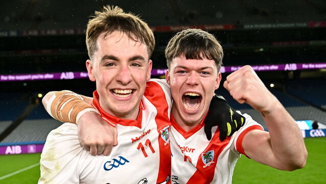 <p>Ruaidhrí Ó Beaglaoich (left) has suffered two cruciate knee ligament injuries in recent years. Pic: Piaras Ó Mídheach/Sportsfile</p>