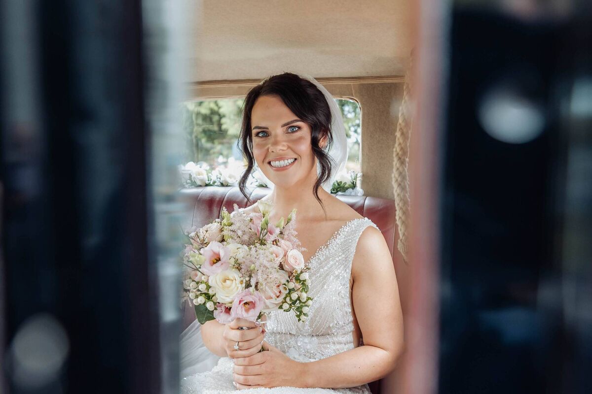 All smiles: Bride Aine Keogh. Pictures: Hu O’Reilly Photography 