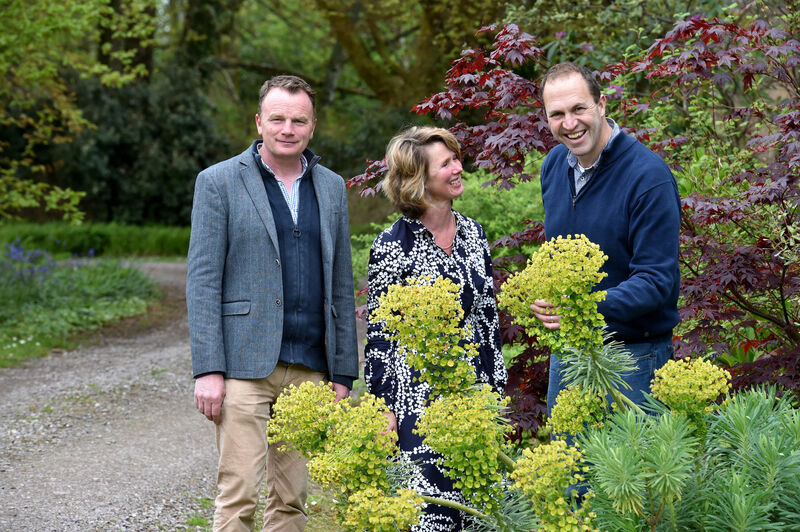  Seamus O’Brien of the National Botanic Gardens, Kilmacurragh and Jane Somerville of Drishane House and Gardens with the Irish Examiner garden columnist Peter Dowdall. Picture: Dan Linehan