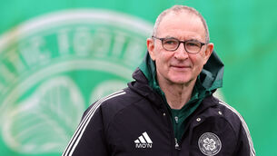 <p>Martin O'Neill, who has told Celtic fans the club are "really trying" to secure his first January signing amid fears Jota is likely to remain sidelined until the summer. Pic: Steve Welsh/PA Wire.</p>