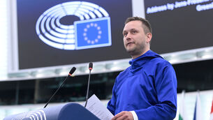 <p>Prime Minister of Greenland Jens-Frederik Nielsen delivers a speech Wednesday, Oct. 8, 2025 at the European Parliament in Strasbourg, eastern France. Picture: AP Photo/Pascal Bastien</p>