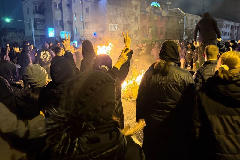 Iranians attend an anti-government protest in Tehran, Iran, Friday, Jan. 9, 2026. Picture: AP Photo