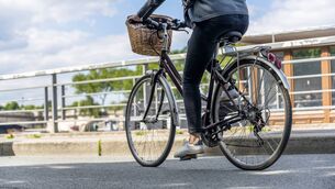 <p>Woman riding a bike. Cycling stock shot </p>