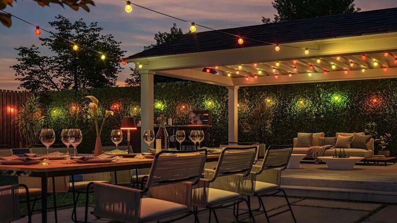 Philips Hue Festavia globe string lights add a warm, decorative glow to outdoor spaces. Picture: Signify. Philips Hue Festavia globe string lights add a warm, decorative glow to outdoor spaces. Picture: Signify.