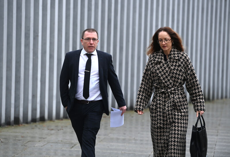  Husband of deceased Laura Liston, Fergal Mannion and Scarlett O'Sullivan, Senior Associate, Callan Tansey Solicitors at the inquest on Wednesday morning. Picture: Larry Cummins