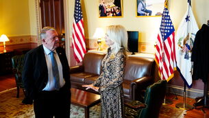 <p>Denmark’s foreign minister Lars Loekke Rasmussen, left, ahead of his meeting with JD Vance(Mads Claus Rasmussen/Ritzau Scanpix via AP)</p>
