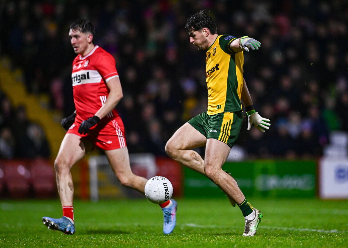 Dáire Ó Baoill scores a crucial goal. Pic: Ben McShane/Sportsfile