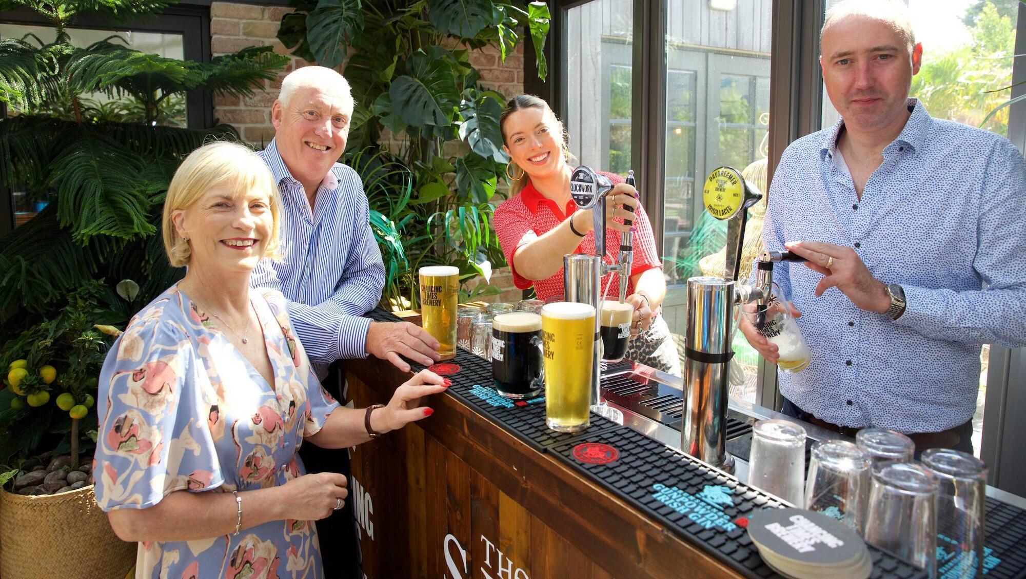 Shed Distillery Leitrim co-founder Denise Rigney with Tom O’Brien of The Ferryman and founding member of Changing Times Brewery, Roisin Rigney of The Shed Distillery, and Keith O’Brien of The Ferryman and Changing Times Brewery. Picture: Brian Duignan