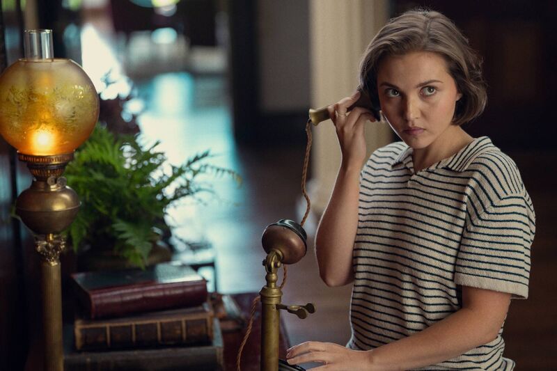 Mia McKenna-Bruce in a scene from Agatha Christie's Seven Dials. Mia McKenna-Bruce in a scene from Agatha Christie's Seven Dials.