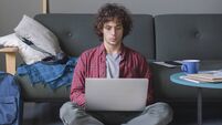 Learning and Studying from Home: a Diligent  College Student Attending an Online Course by Using his Laptop Computer