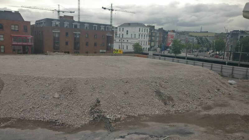 Pre-covid, the site was branded an eyesore after a large mound of rubble was left on the quay for more than a year, in breach of the planning conditions. File picture Pre-covid, the site was branded an eyesore after a large mound of rubble was left on the quay for more than a year, in breach of the planning conditions. File picture