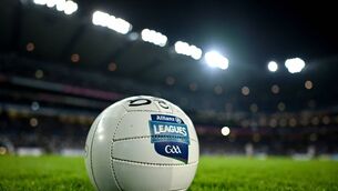 <p>A match ball before an Allianz Football League match. Photo by Brendan Moran/Sportsfile</p>