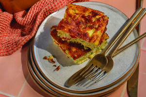 Veggie baked eggs with cottage cheese