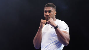 <p>Anthony Joshua is back in the gym. Pic: Bradley Collyer/PA</p>