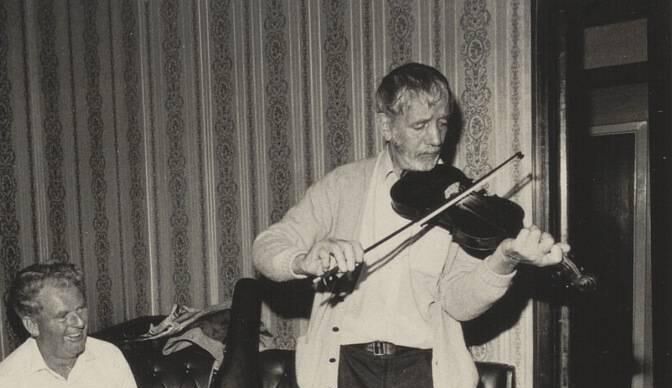 Tommie Potts playing in Ennis: 'The most comfortable he felt was when he travelled to play with the “opinionated and contrary musicians of Clare”.' Picture: Courtesy of the Irish Traditional Music Archive