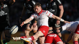 <p>Munster's Craig Casey tries a box kick against Toulon. Pic: ©INPHO/Dan Sheridan</p>